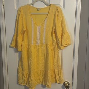 Bright yellow rayon dress